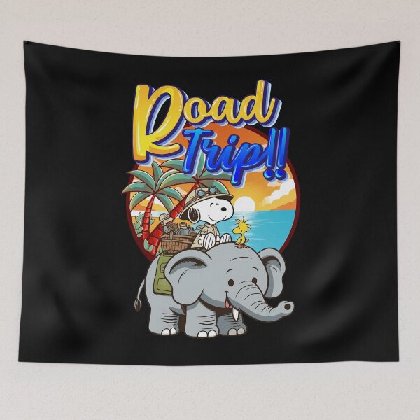 Item preview, Road Trip with Cute Dog on Elephant designed and sold by The Retromotel.