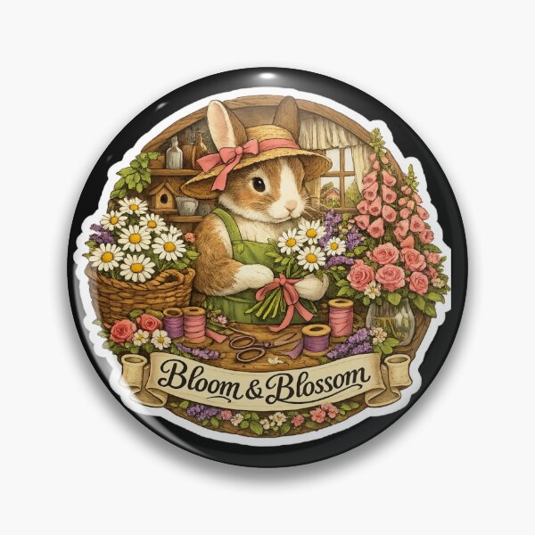 Item preview, Bloom & Blossom Bunny Florist Sticker | Cute Rabbit Flower Shop | Cottagecore Floral Art | Woodland Bunny | Spring Garden designed and sold by MrDev.