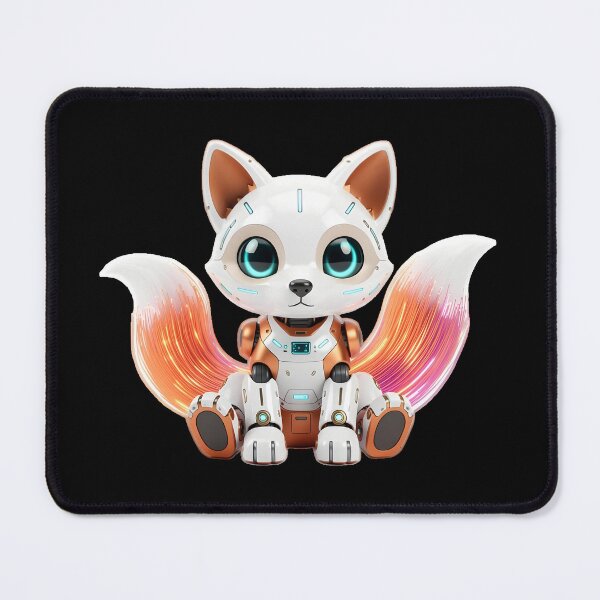 Item preview, Chibi Cyber Fox - Optic Fiber Companion Mech designed and sold by BGM by AI.