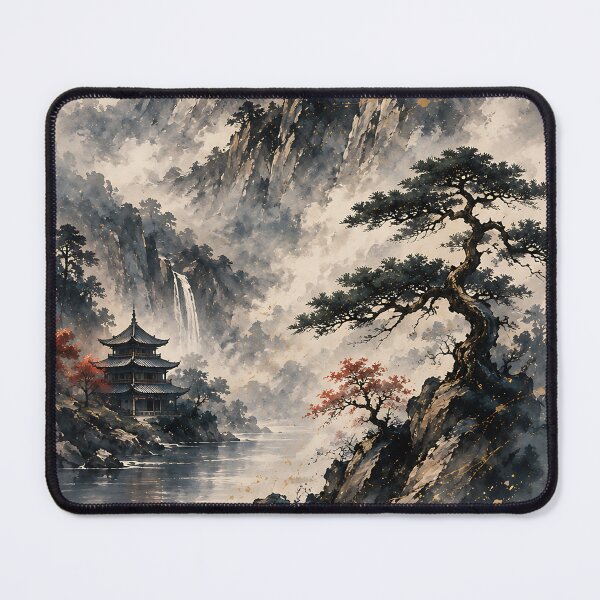 Item preview, Mountain of Silence Serene Ink Wash Landscape Japanese Nature designed and sold by dytf79.