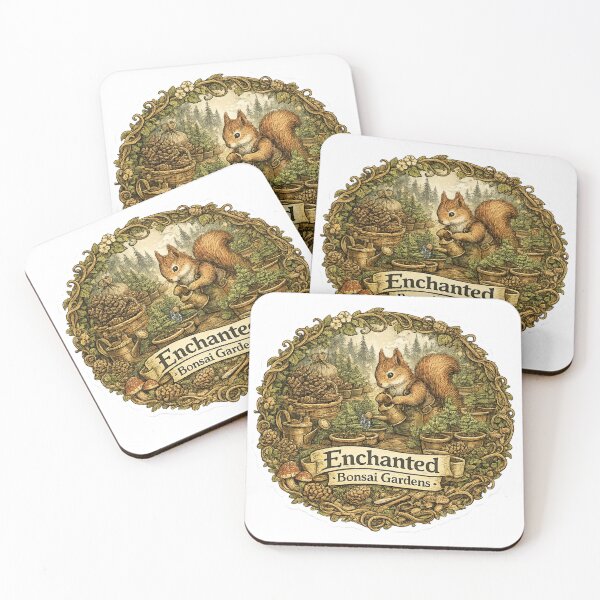 Item preview, Enchanted Bonsai Gardens Sticker | Cute Squirrel Bonsai Gardener | Cottagecore Woodland Art | Miniature Tree Lover designed and sold by MrDev.