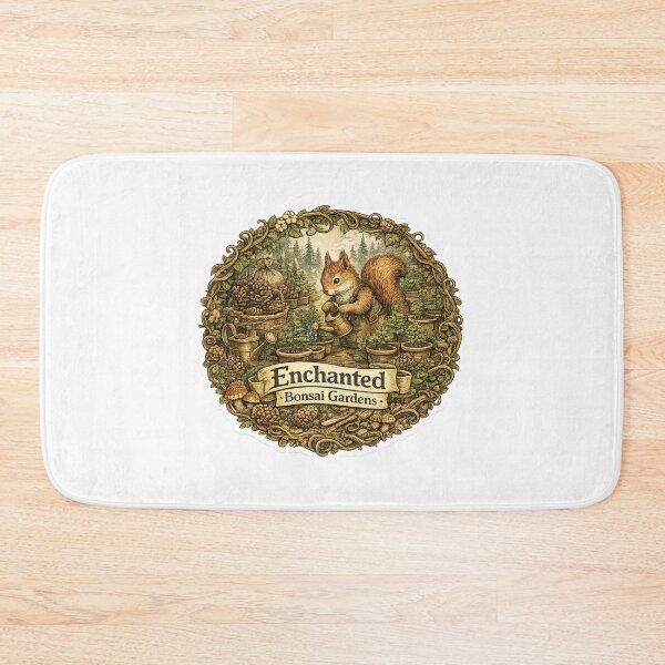 Item preview, Enchanted Bonsai Gardens Sticker | Cute Squirrel Bonsai Gardener | Cottagecore Woodland Art | Miniature Tree Lover designed and sold by MrDev.