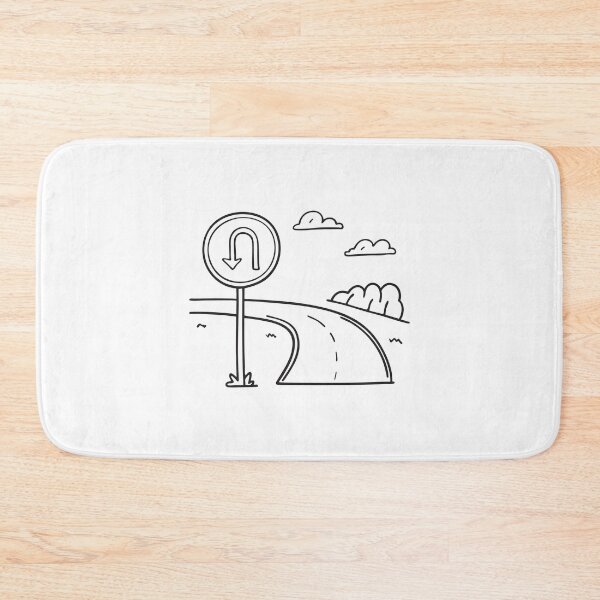 Item preview, U Turn Sign Along Peaceful Road designed and sold by rasagamastore.
