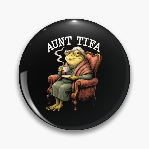 Item preview, Aunt Tifa Funny Frog Grandma Style Tea Time Cartoon Design designed and sold by MiALopezArt.