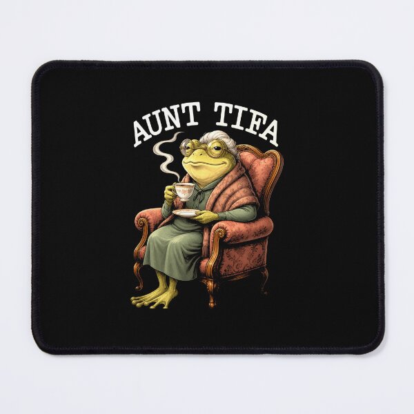 Item preview, Aunt Tifa Funny Frog Grandma Style Tea Time Cartoon Design designed and sold by MiALopezArt.