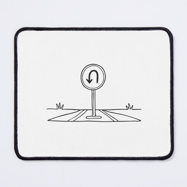 Item preview, U Turn Sign on Central Median Strip designed and sold by rasagamastore.