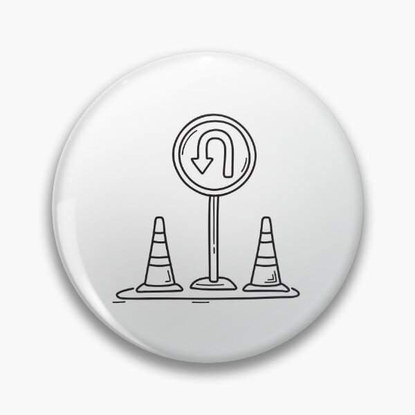 Item preview, U Turn Sign Beside Lane Separators designed and sold by rasagamastore.