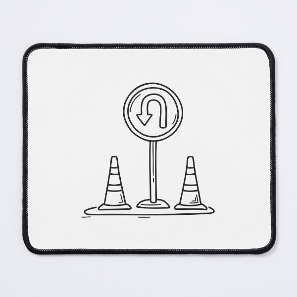 Item preview, U Turn Sign Beside Lane Separators designed and sold by rasagamastore.