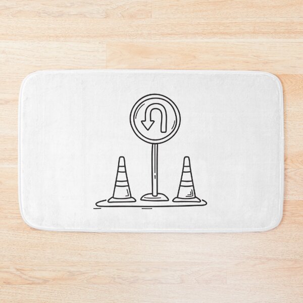 Item preview, U Turn Sign Beside Lane Separators designed and sold by rasagamastore.