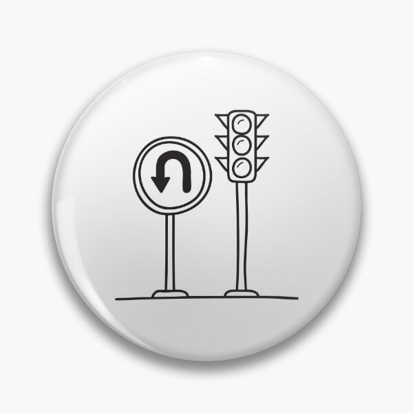 Item preview, U Turn Sign Beside Traffic Light Pole designed and sold by rasagamastore.