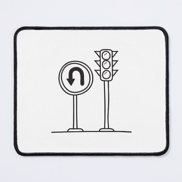 Item preview, U Turn Sign Beside Traffic Light Pole designed and sold by rasagamastore.
