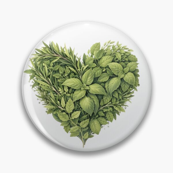 Item preview, Minimalist Green Leaves and Herbs Heart Botanical Illustration⁠ designed and sold by Teenidesign .
