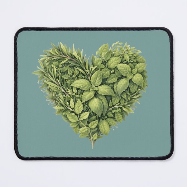 Item preview, Minimalist Green Leaves and Herbs Heart Botanical Illustration designed and sold by Teenidesign .