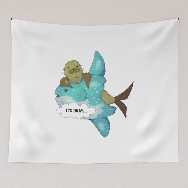 Item preview, Sad Mola Mola Ocean Sunfish Cute Marine Life designed and sold by Aniverlia.