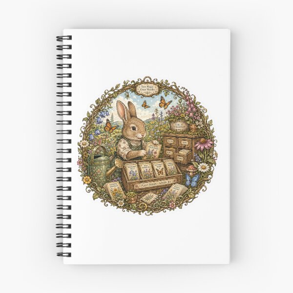 Item preview, Enchanted Wildflower Seed Shop Sticker | Cute Bunny Gardener | Cottagecore Garden Art | Botanical Wildflowers | Spring Flowers designed and sold by MrDev.