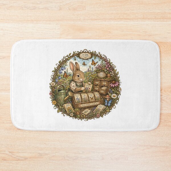 Item preview, Enchanted Wildflower Seed Shop Sticker | Cute Bunny Gardener | Cottagecore Garden Art | Botanical Wildflowers | Spring Flowers designed and sold by MrDev.