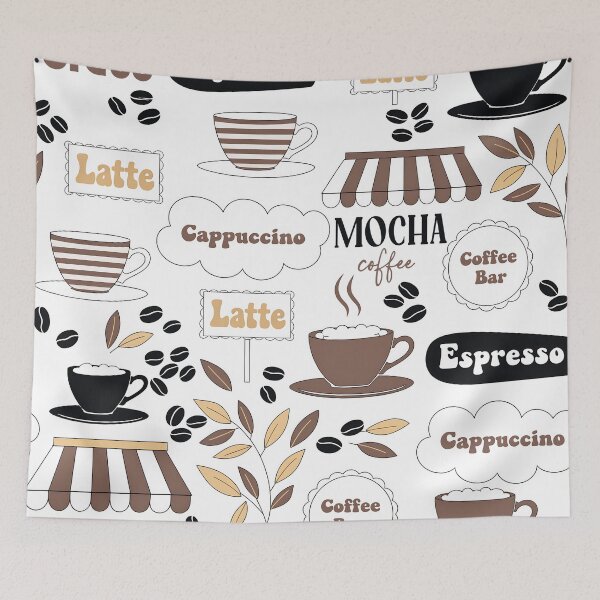 Item preview, Cafe Menu: Whimsical Coffee Shop Doodle Pattern designed and sold by LiveLearnCreate.