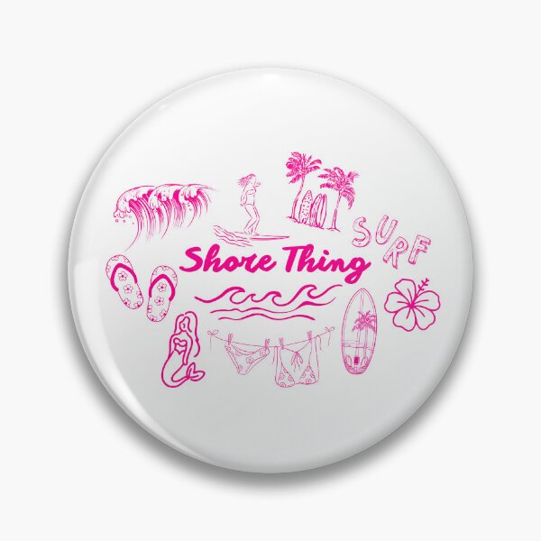 Item preview, Shore Thing Hot Pink Surfing Beach Monochrome Doodles Sketches designed and sold by JaymeOctober.