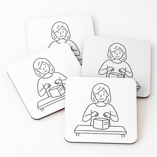 Item preview, Person Unboxing Package on Wooden Table designed and sold by rasagamastore.