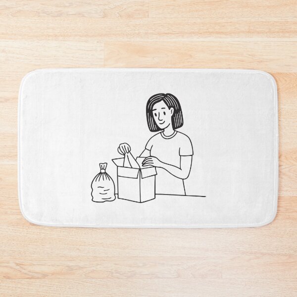 Item preview, Person Unboxing Parcel Beside Packaging Waste designed and sold by rasagamastore.