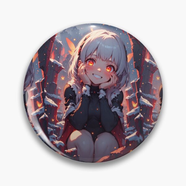 Item preview, Anime girl smiling and orange butterflies designed and sold by ArtsJulian.