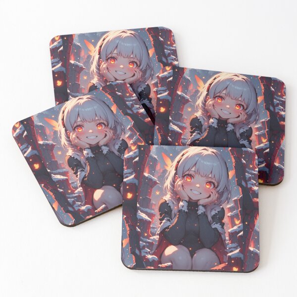 Item preview, Anime girl smiling and orange butterflies designed and sold by ArtsJulian.