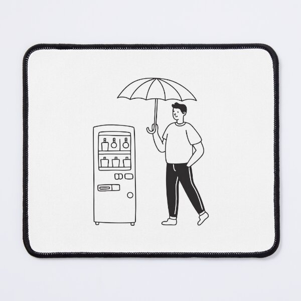 Item preview, Person with Umbrella Near Vending Machine designed and sold by rasagamastore.