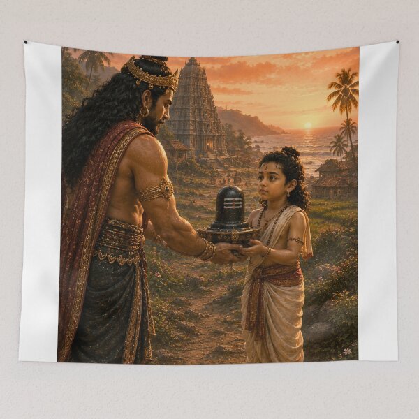 Item preview, Lord Ganesha and Ravana – The Sacred Atma Linga Series. The Moment of Decision – Ravana Entrusts the Sacred Atma Linga to Lord Ganesha designed and sold by Homyar.