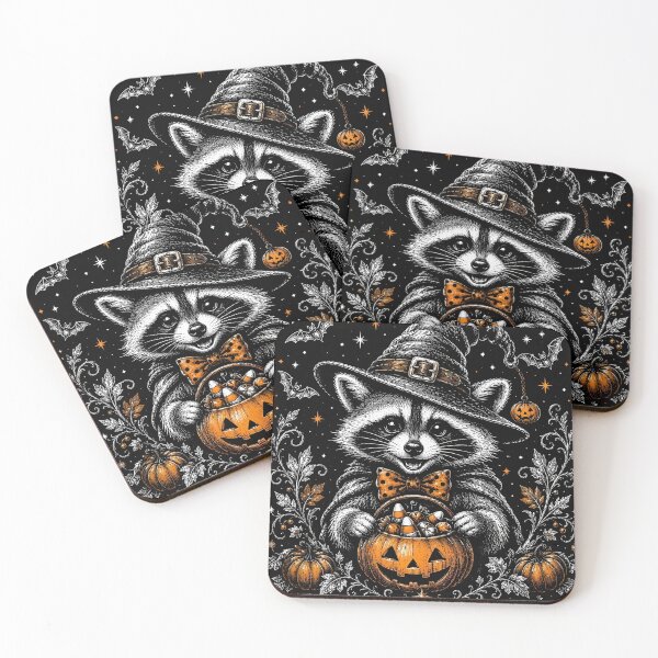 Item preview, Retro Vintage Halloween Raccoon designed and sold by OMITTEROMINOUS.