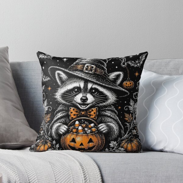 Item preview, Retro Vintage Halloween Raccoon designed and sold by OMITTEROMINOUS.