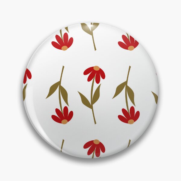 Item preview, Red Abstract Flower with Leaves Seamless Pattern designed and sold by shazdesign24.