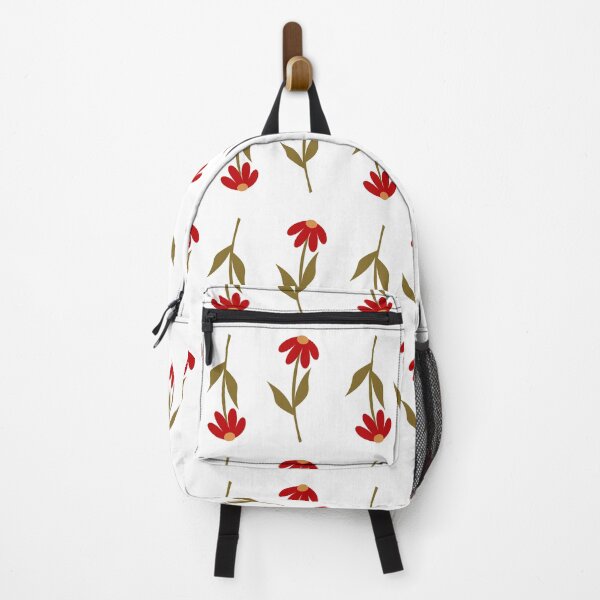 Item preview, Red Abstract Flower with Leaves Seamless Pattern designed and sold by shazdesign24.