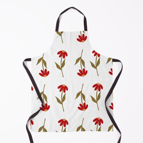 Item preview, Red Abstract Flower with Leaves Seamless Pattern designed and sold by shazdesign24.