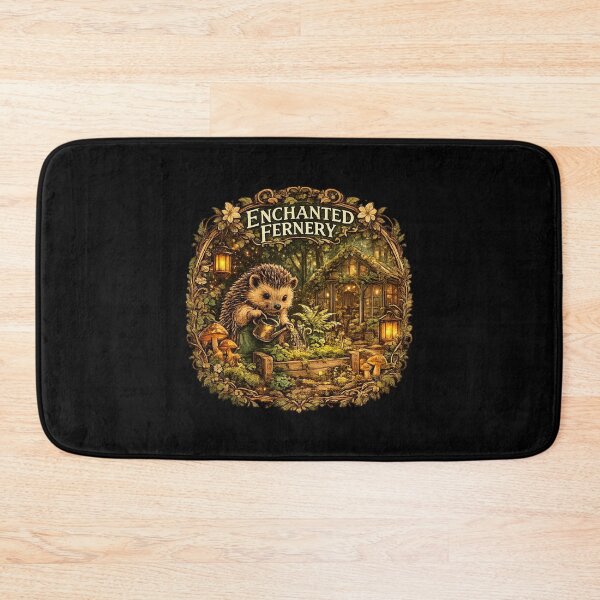 Item preview, Enchanted Fernery Sticker | Cute Hedgehog Gardener | Cottagecore Forest Garden | Woodland Greenhouse | Botanical Nature Art designed and sold by MrDev.