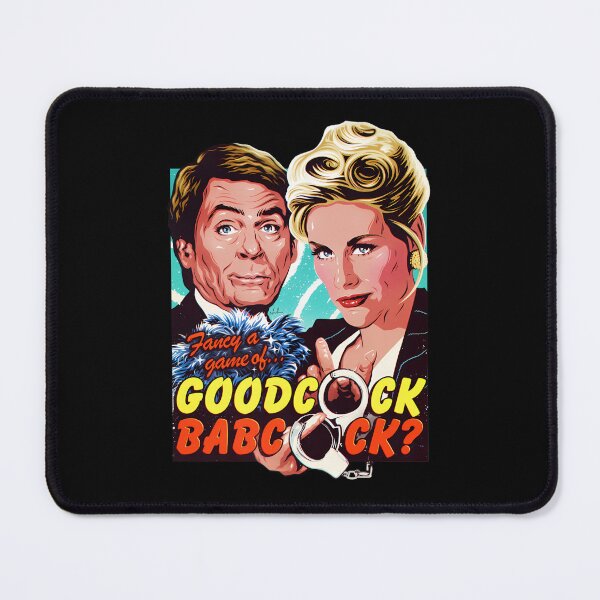 Item preview, Man and Blonde Woman Holding Handcuffs Teal designed and sold by Ink Bloom Studio ⭐⭐⭐⭐⭐.