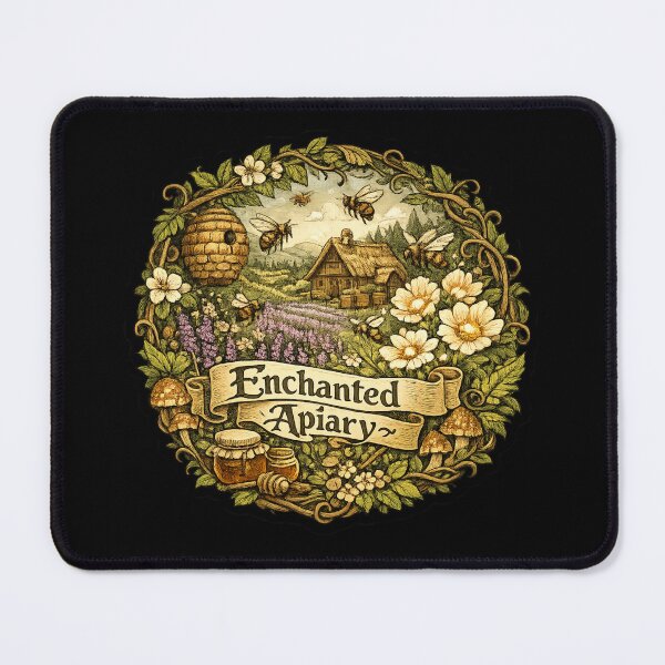Item preview, Enchanted Apiary Sticker | Cottagecore Honey Bee Garden | Rustic Beehive | Woodland Wildflower Farm | Whimsical Nature Art designed and sold by MrDev.