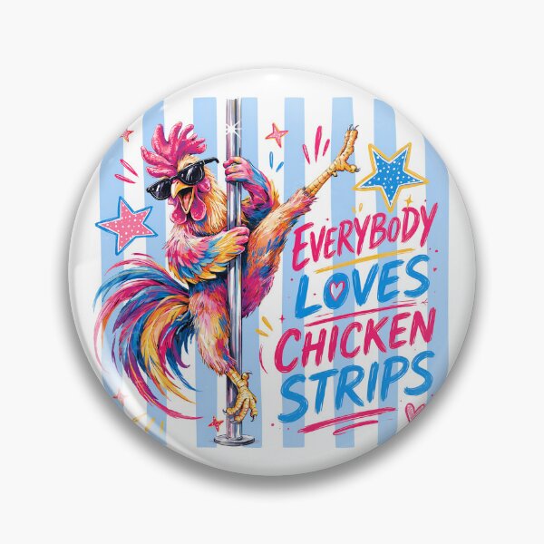 Item preview, Everybody Loves Chicken Strips Funny Pole Dancing Rooster Pop Art Illustration designed and sold by Snifferius.