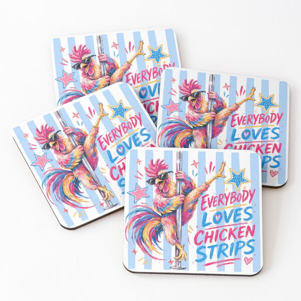 Item preview, Everybody Loves Chicken Strips Funny Pole Dancing Rooster Pop Art Illustration designed and sold by Snifferius.