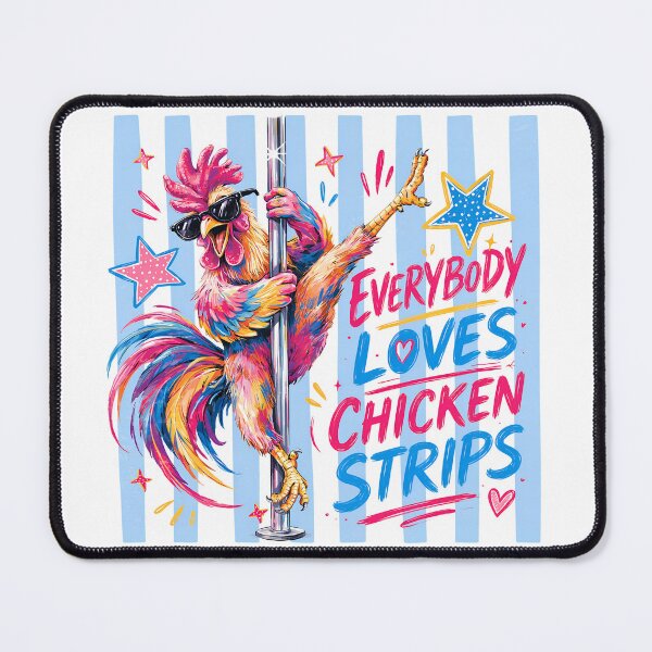 Item preview, Everybody Loves Chicken Strips Funny Pole Dancing Rooster Pop Art Illustration designed and sold by Snifferius.