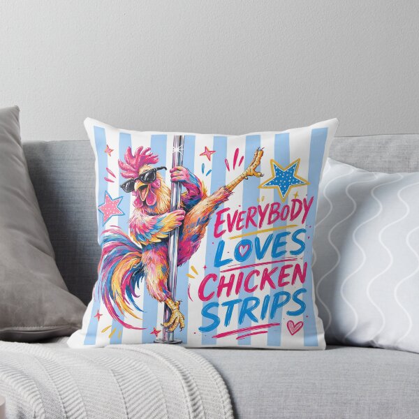 Item preview, Everybody Loves Chicken Strips Funny Pole Dancing Rooster Pop Art Illustration designed and sold by Snifferius.