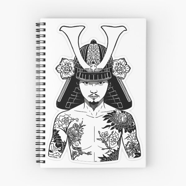 Item preview, Floral Samurai Warrior | Traditional Japanese Tattoo Line Art designed and sold by ArtnarongDesign.