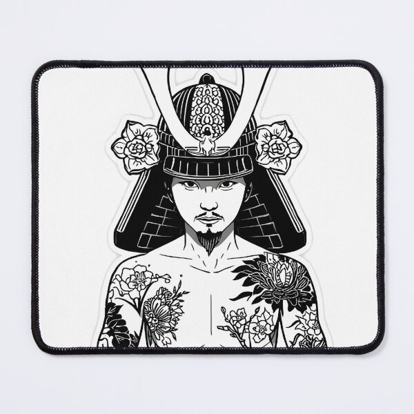 Item preview, Floral Samurai Warrior | Traditional Japanese Tattoo Line Art designed and sold by ArtnarongDesign.