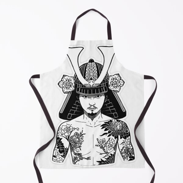 Item preview, Floral Samurai Warrior | Traditional Japanese Tattoo Line Art designed and sold by ArtnarongDesign.