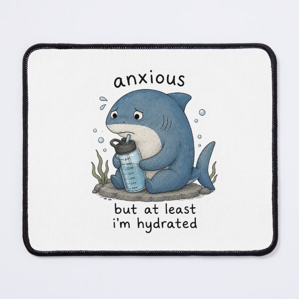 Item preview, Funny Shark | Anxious but At Least I'm Hydrated designed and sold by KJ Juliet.