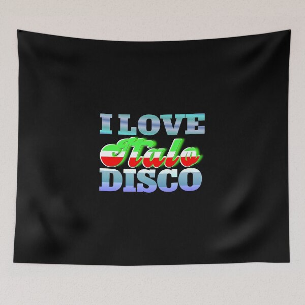 Aperçu de l'œuvre J'adore l'Italo Disco Black créée et vendue par Graphroad.