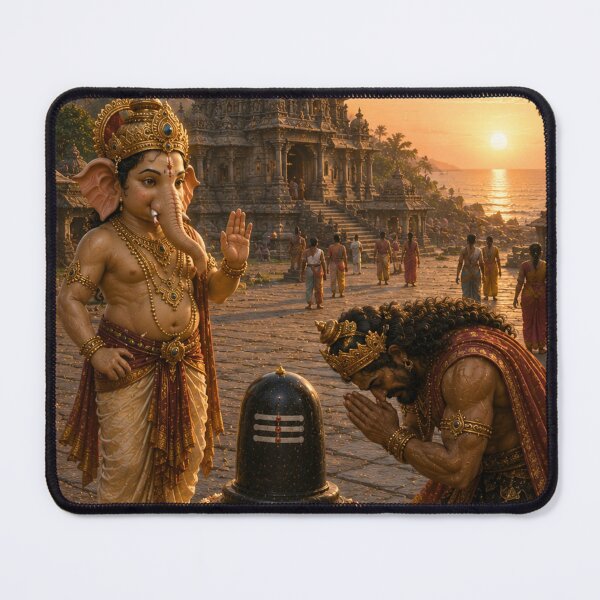 Item preview, Lord Ganesha and Ravana – The Sacred Atma Linga Series. The Birth of Gokarna Mahabaleshwar – Lord Ganesha's Divine Victory designed and sold by Homyar.