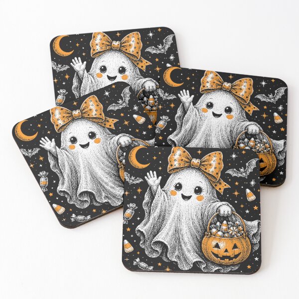 Item preview, Retro Vintage Halloween Ghost designed and sold by OMITTEROMINOUS.