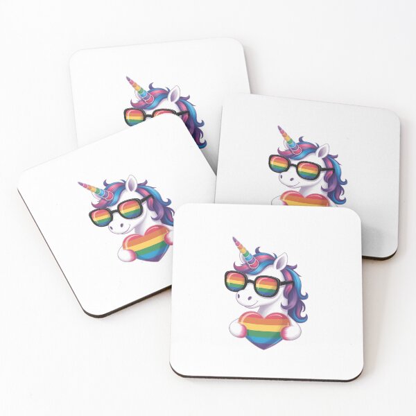 Item preview, Gay Pride Unicorn Heart Rainbow Flag LGBT designed and sold by SapfireStuArt.