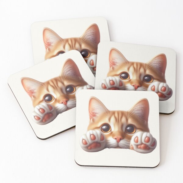 Item preview, Adorable Peekaboo Ginger Cat With Pink Paws designed and sold by CatandTea.