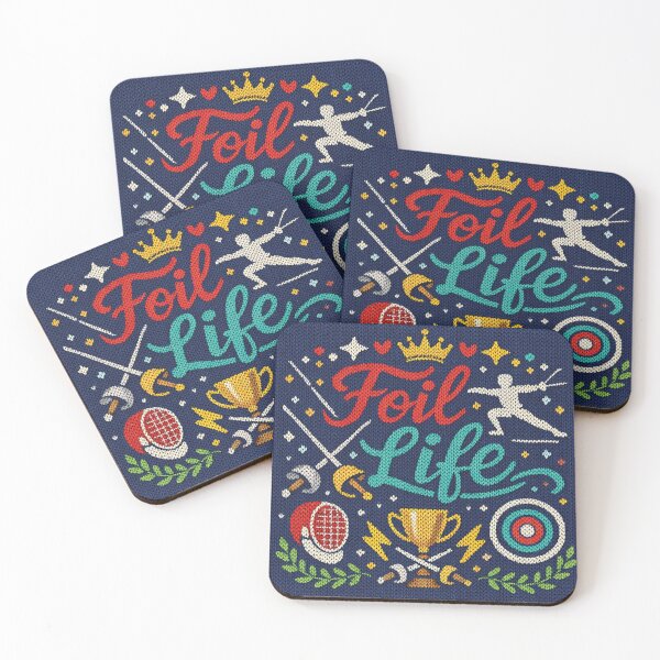 Item preview, Foil Life fencing saying in a knitted look designed and sold by Mauswohn.